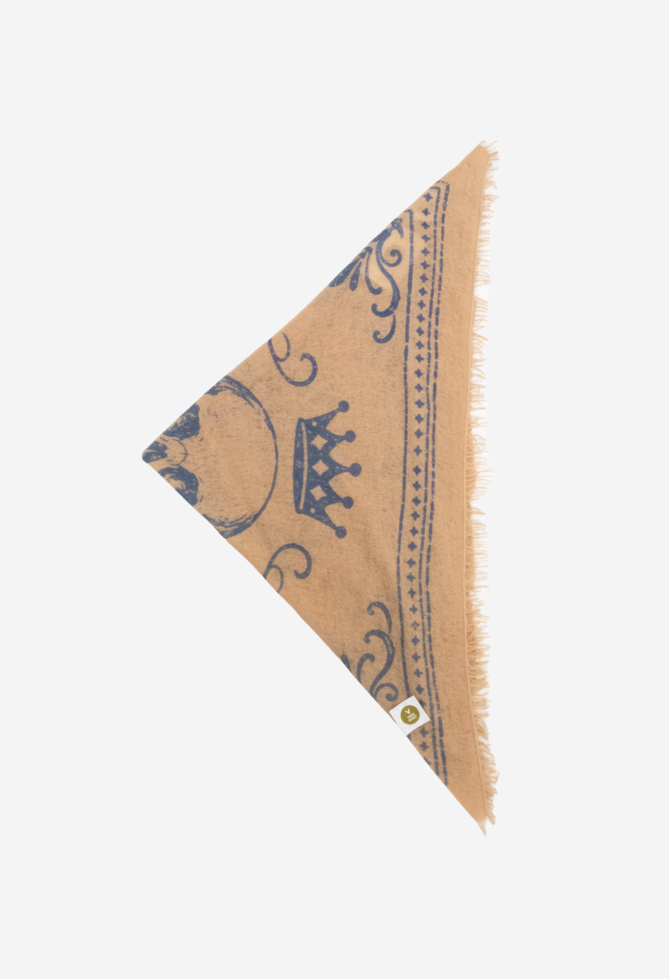 Bandana Skull Sand/Blue XL with Fringes