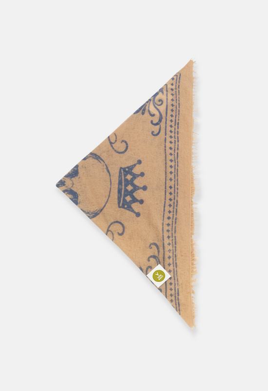 Bandana Skull Sand/Blue XL mit Fransen