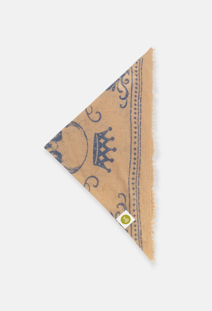 Bandana Skull Sand/Blue XL mit Fransen