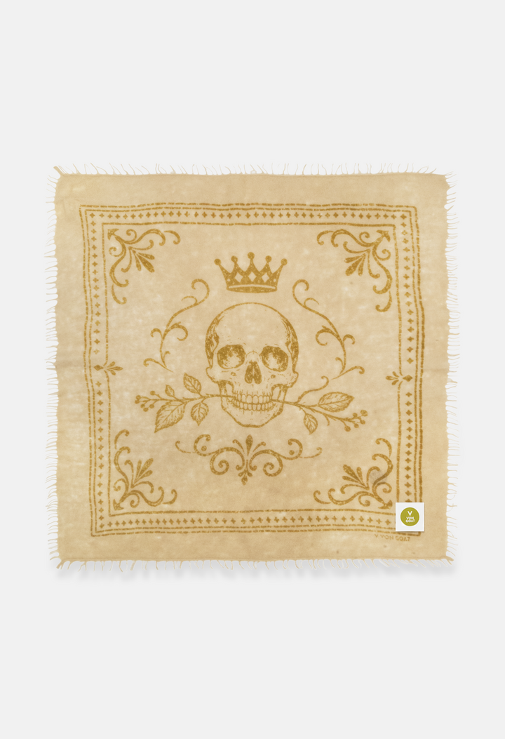 Bandana Skull Biscotti/Bronze with Fringes