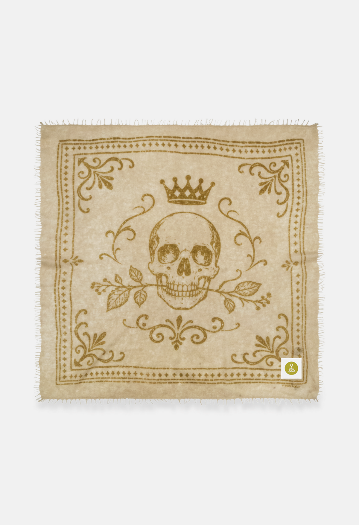 Bandana Skull Biscotti/Bronze XL mit Fransen