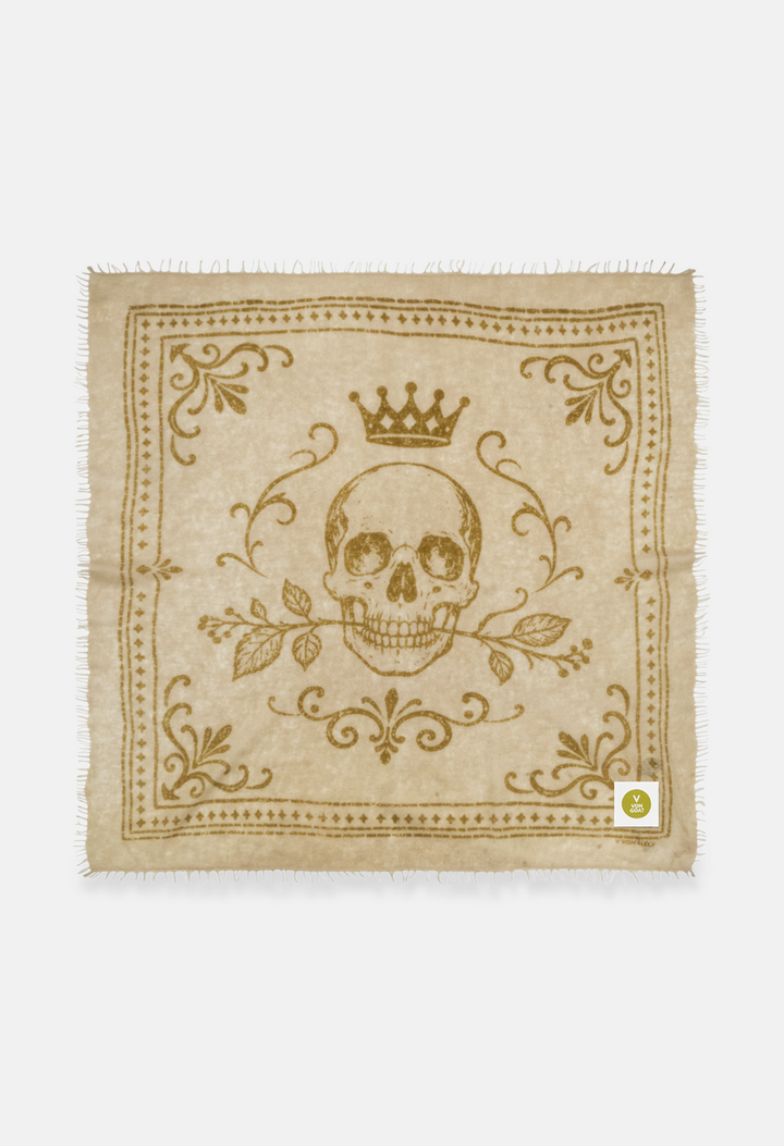 Bandana Skull Biscotti/Bronze XL mit Fransen