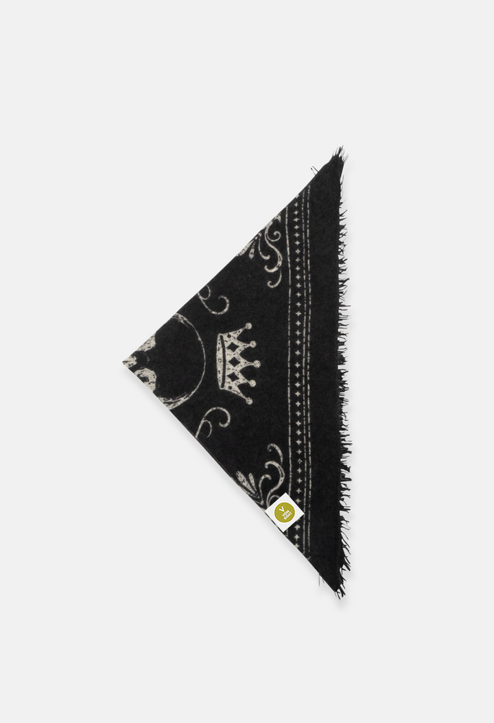 Bandana Skull Black/White with Fringes