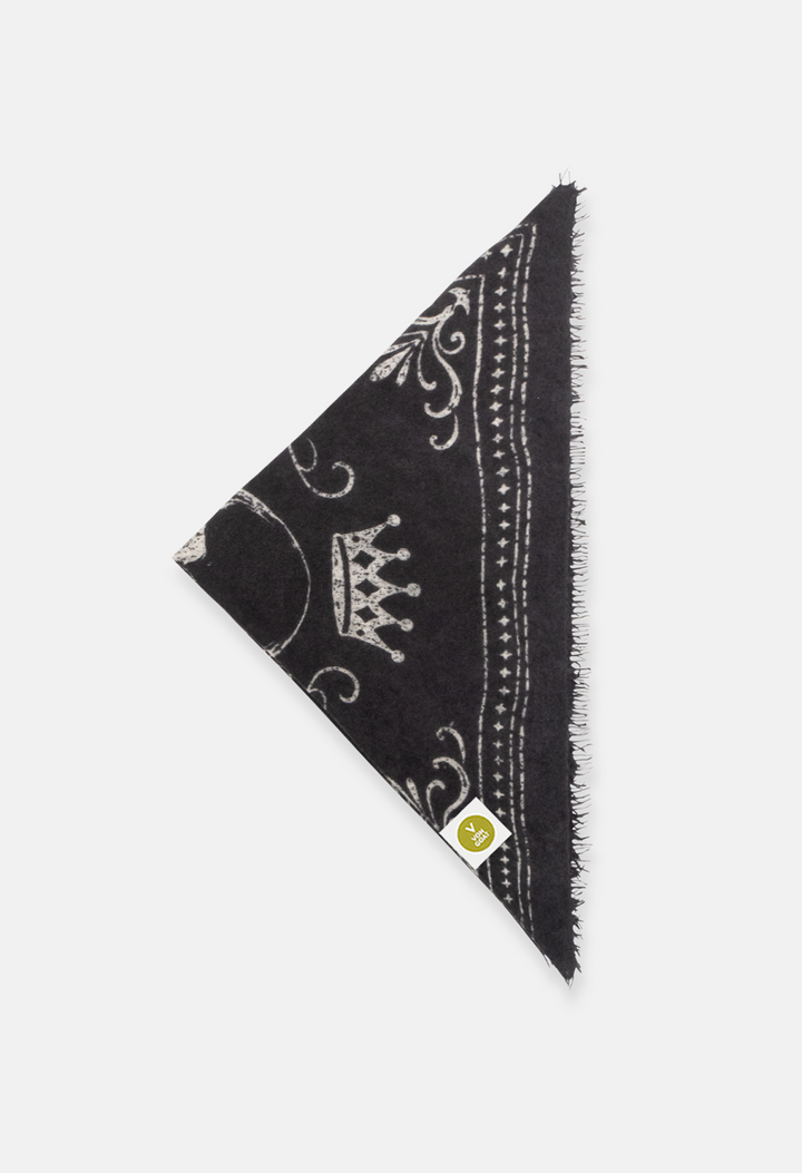 Bandana Skull Black/White XL mit Fransen