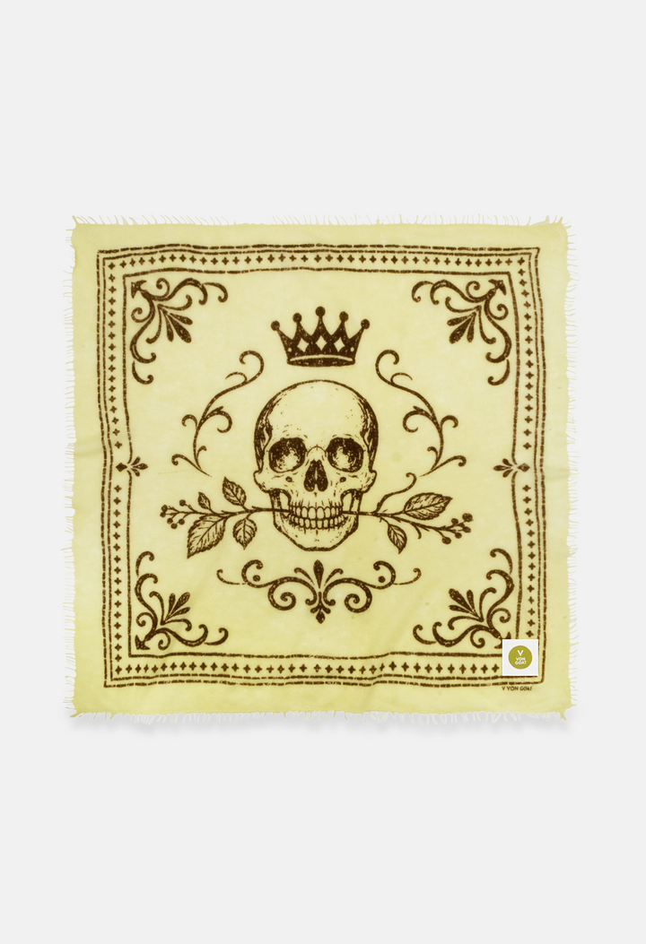 Bandana Skull Yellow/Monk's Robe XL mit Fransen