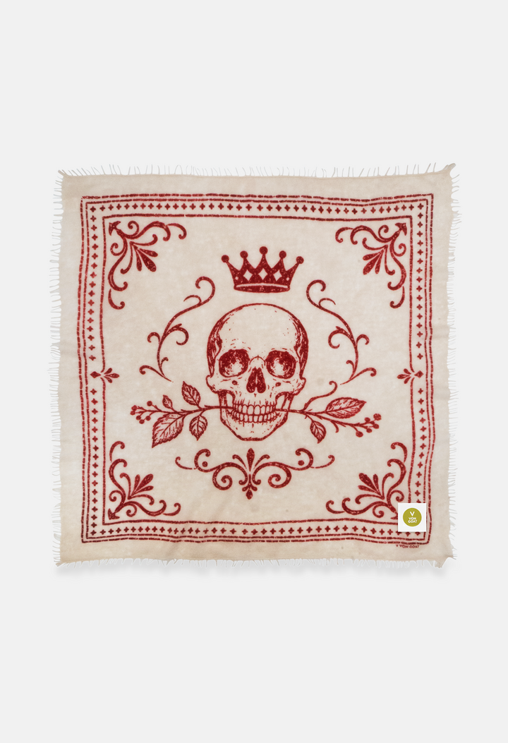Bandana Skull Swizzle/Red XL mit Fransen