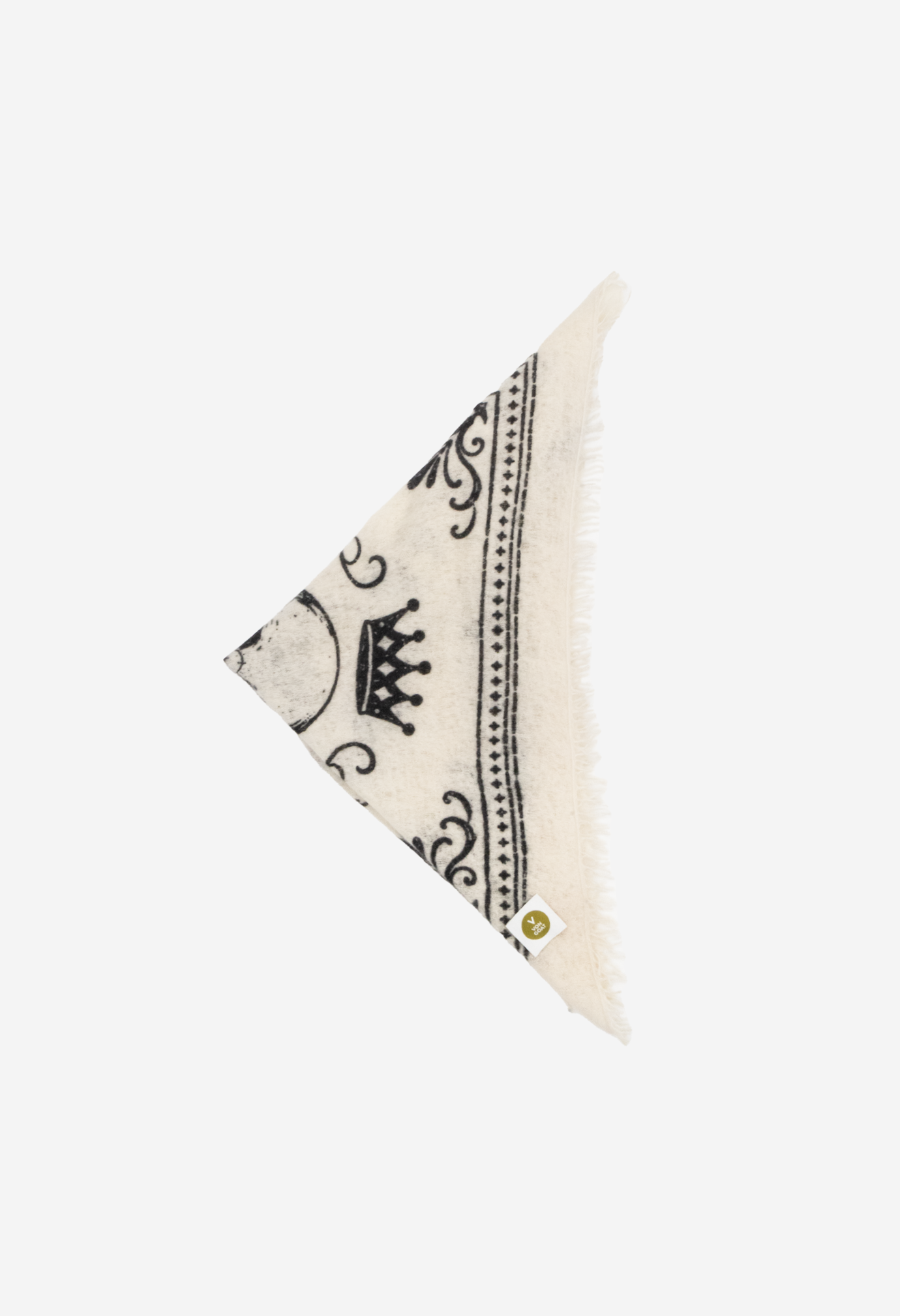 Bandana Skull White/Black with Fringes