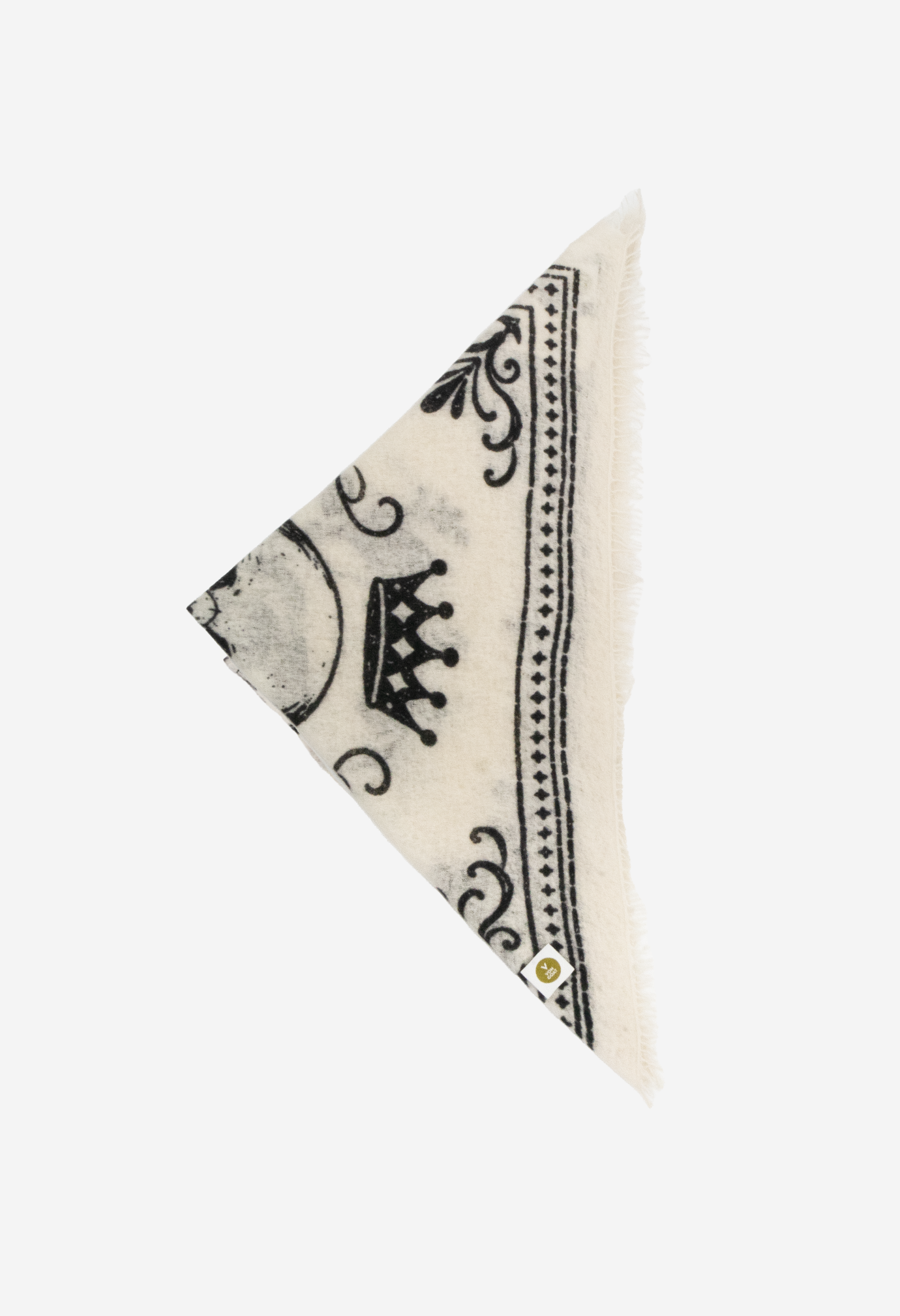 Bandana Skull White/Black XL with Fringes