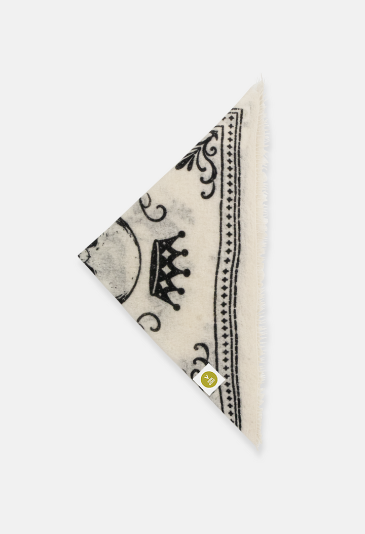 Bandana Skull White/Black XL mit Fransen