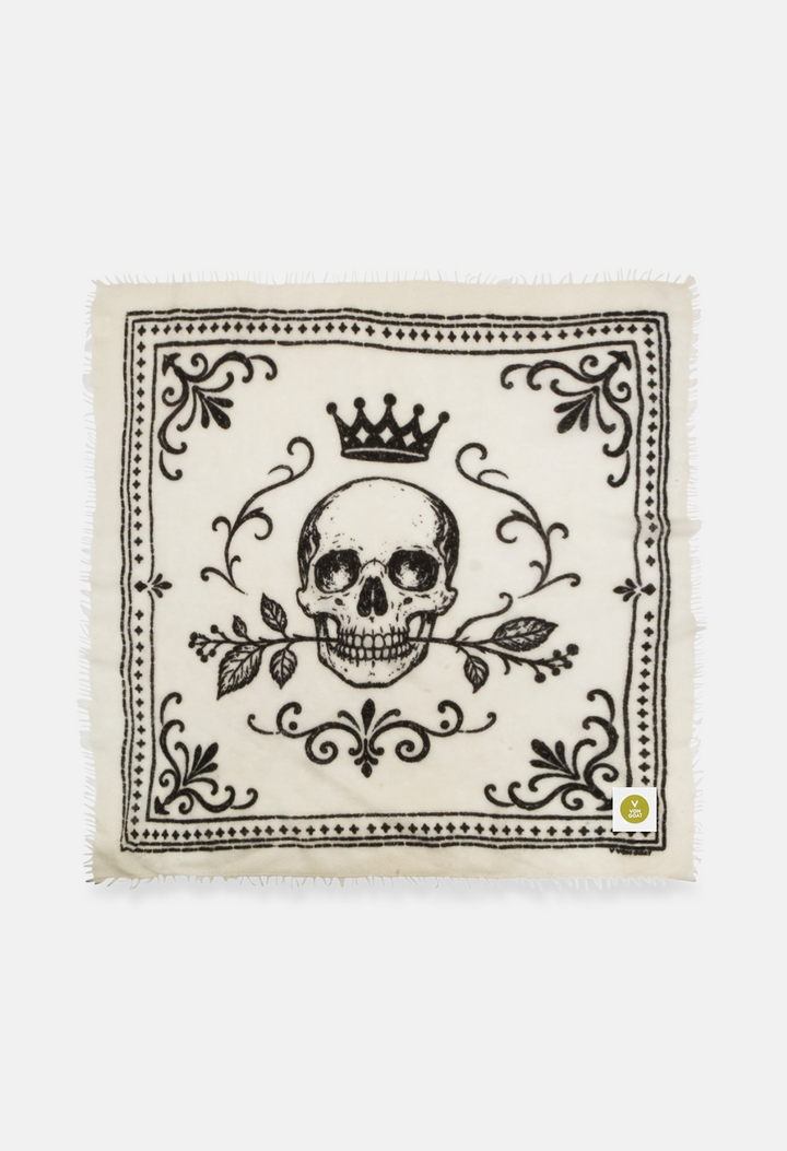 Bandana Skull White/Black XL mit Fransen