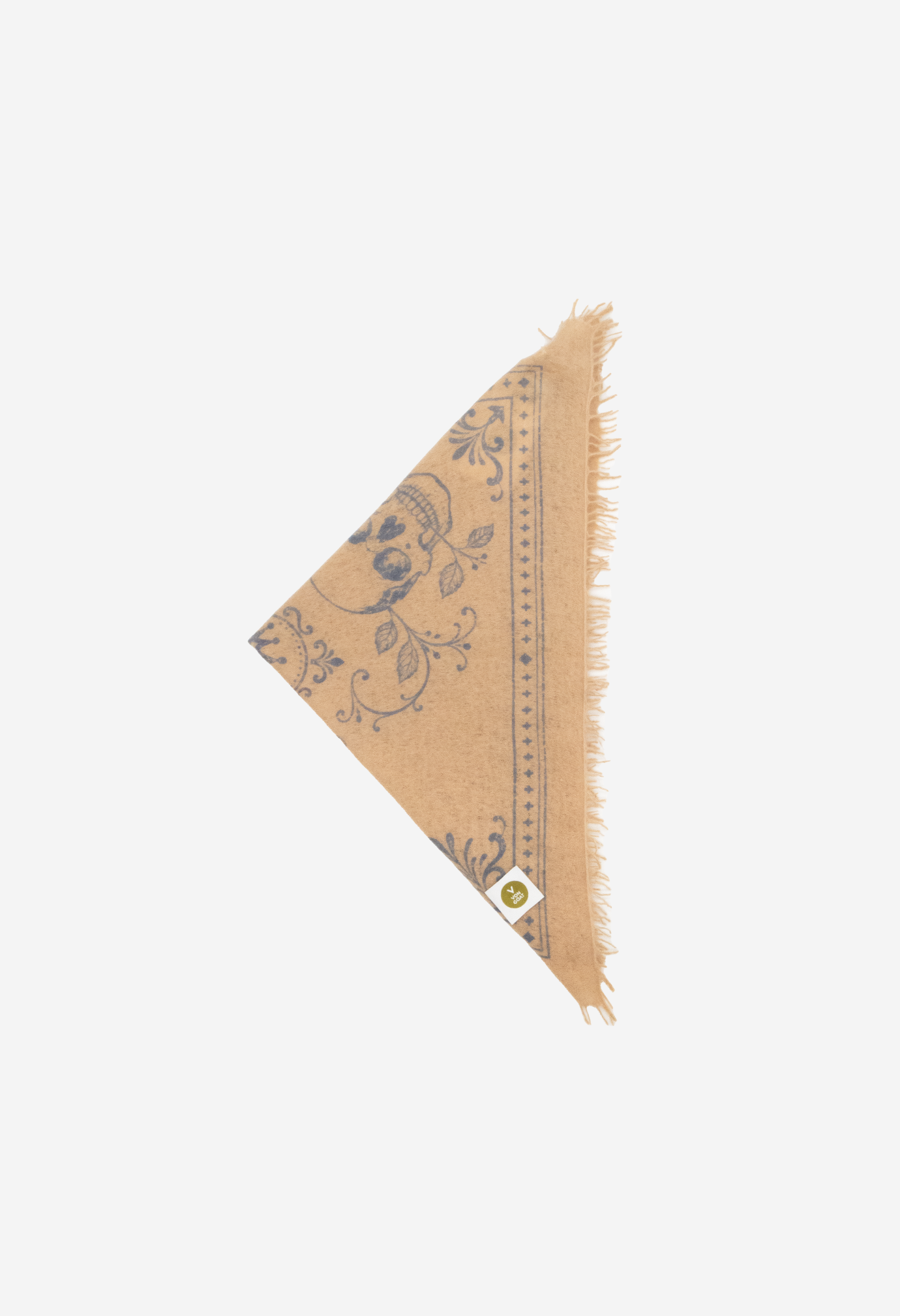 Bandana Skulls Sand/Blue with fringes