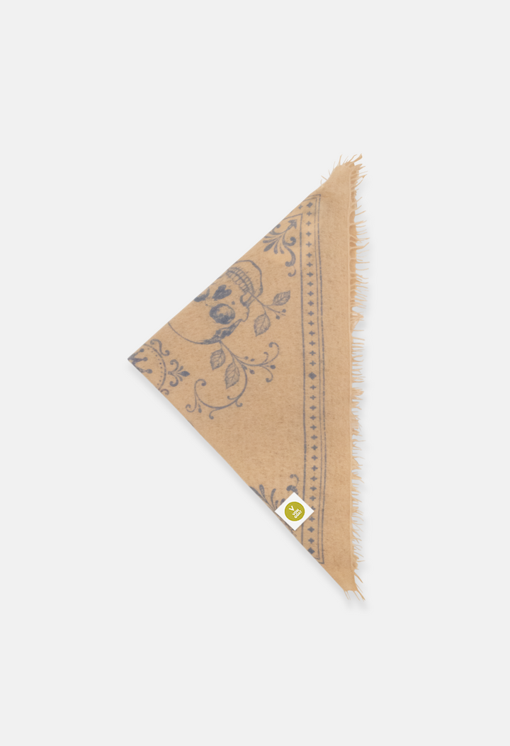 Bandana Skulls Sand/Blue mit Fransen