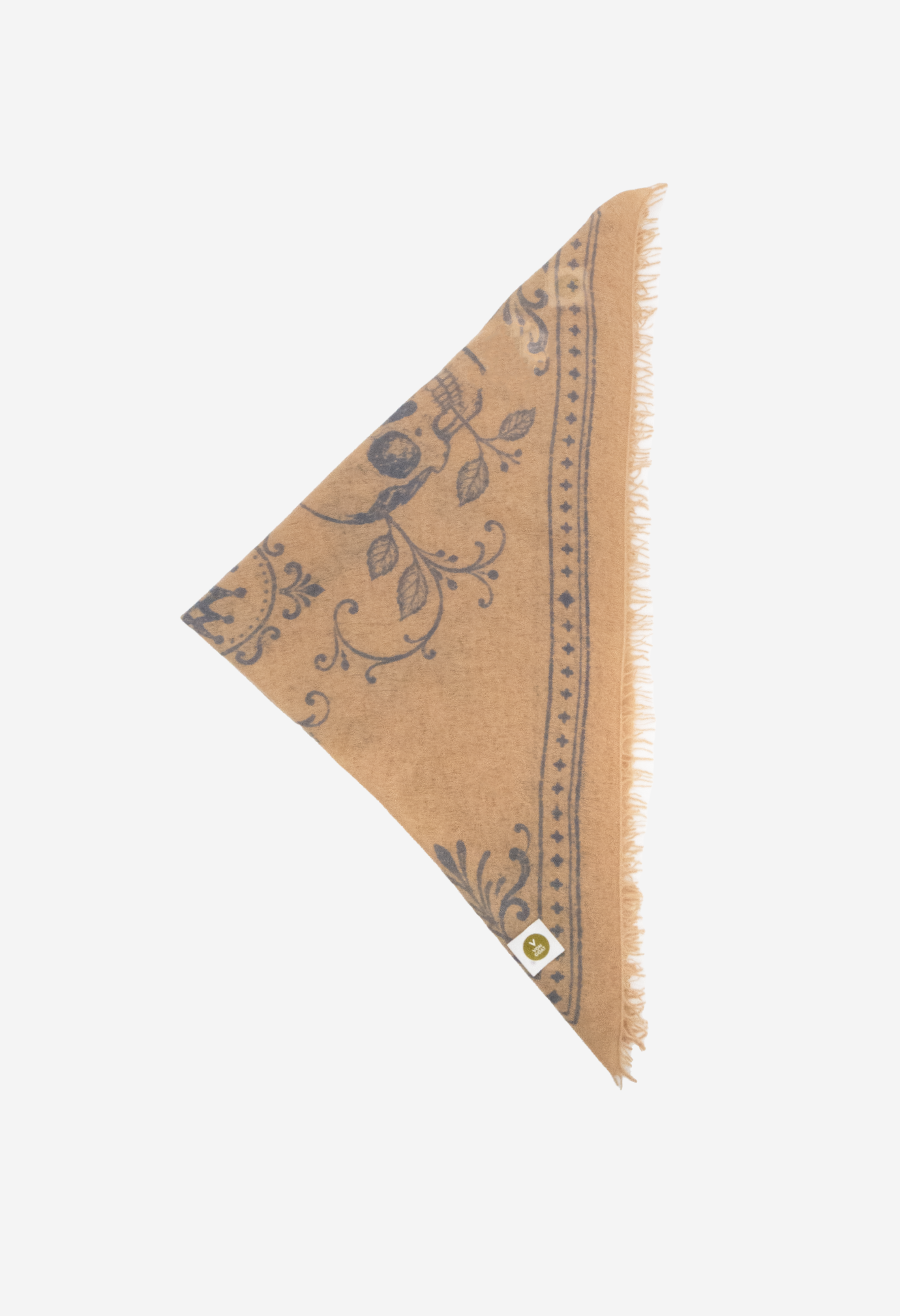 Bandana Skulls Sand/Blue XL with Fringe