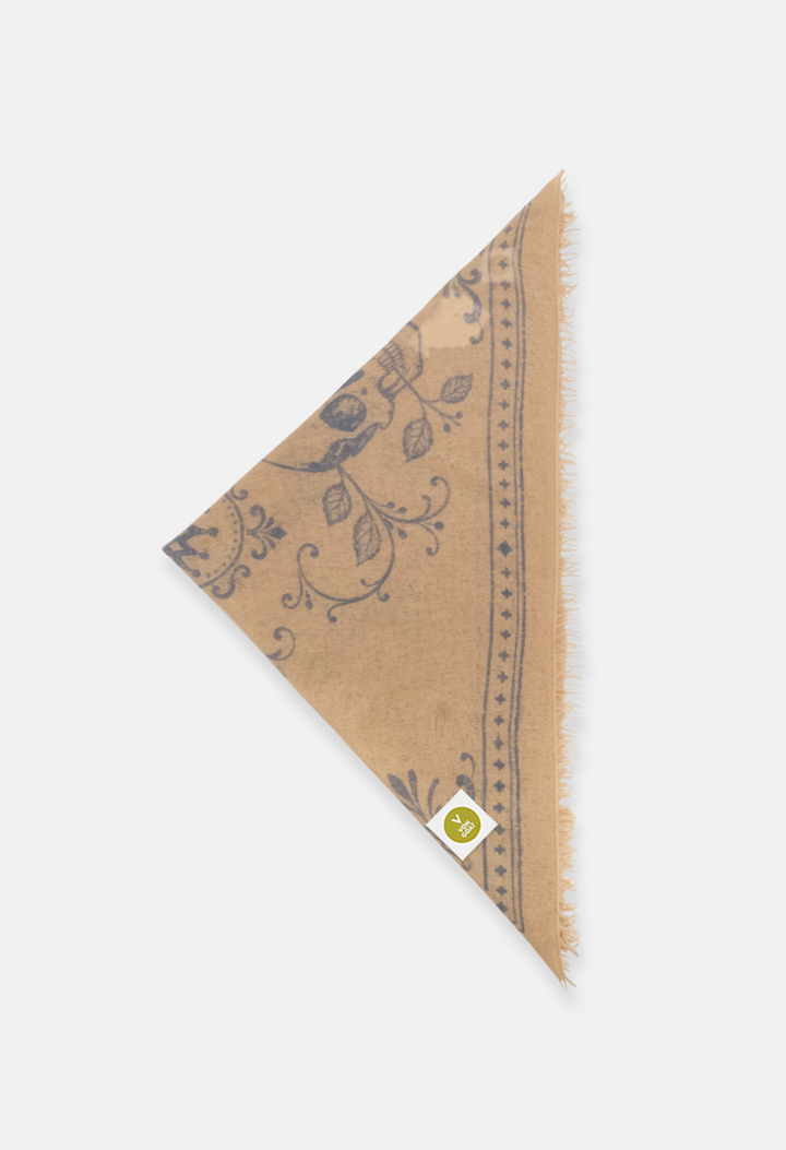 Bandana Skulls Sand/Blue XL mit Fransen