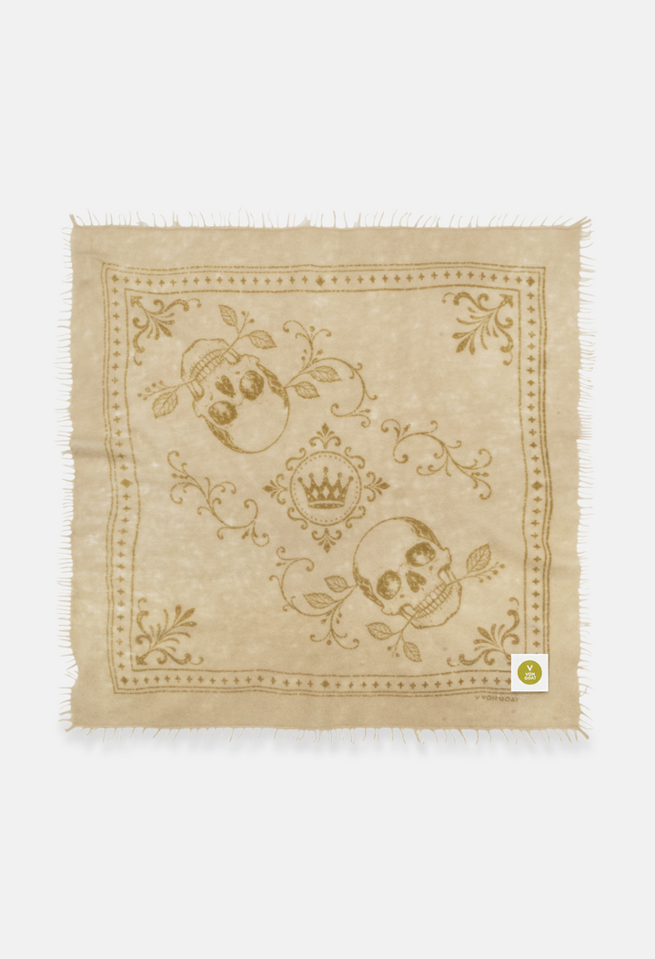 Bandana Skulls Biscotti/Bronze mit Fransen