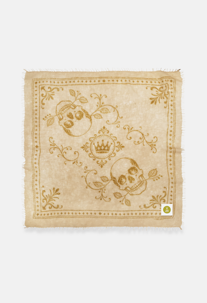 Bandana Skulls Biscotti/Bronze XL mit Fransen