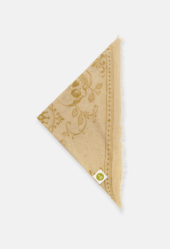 Bandana Skulls Biscotti/Bronze XL mit Fransen