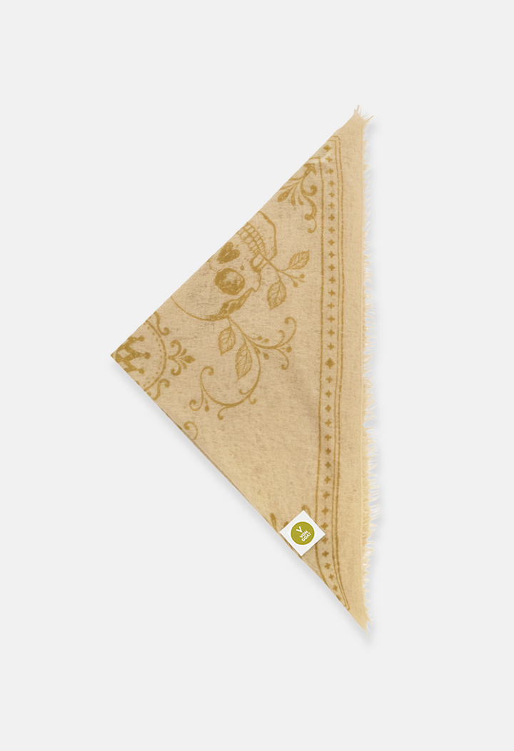 Bandana Skulls Biscotti/Bronze XL mit Fransen