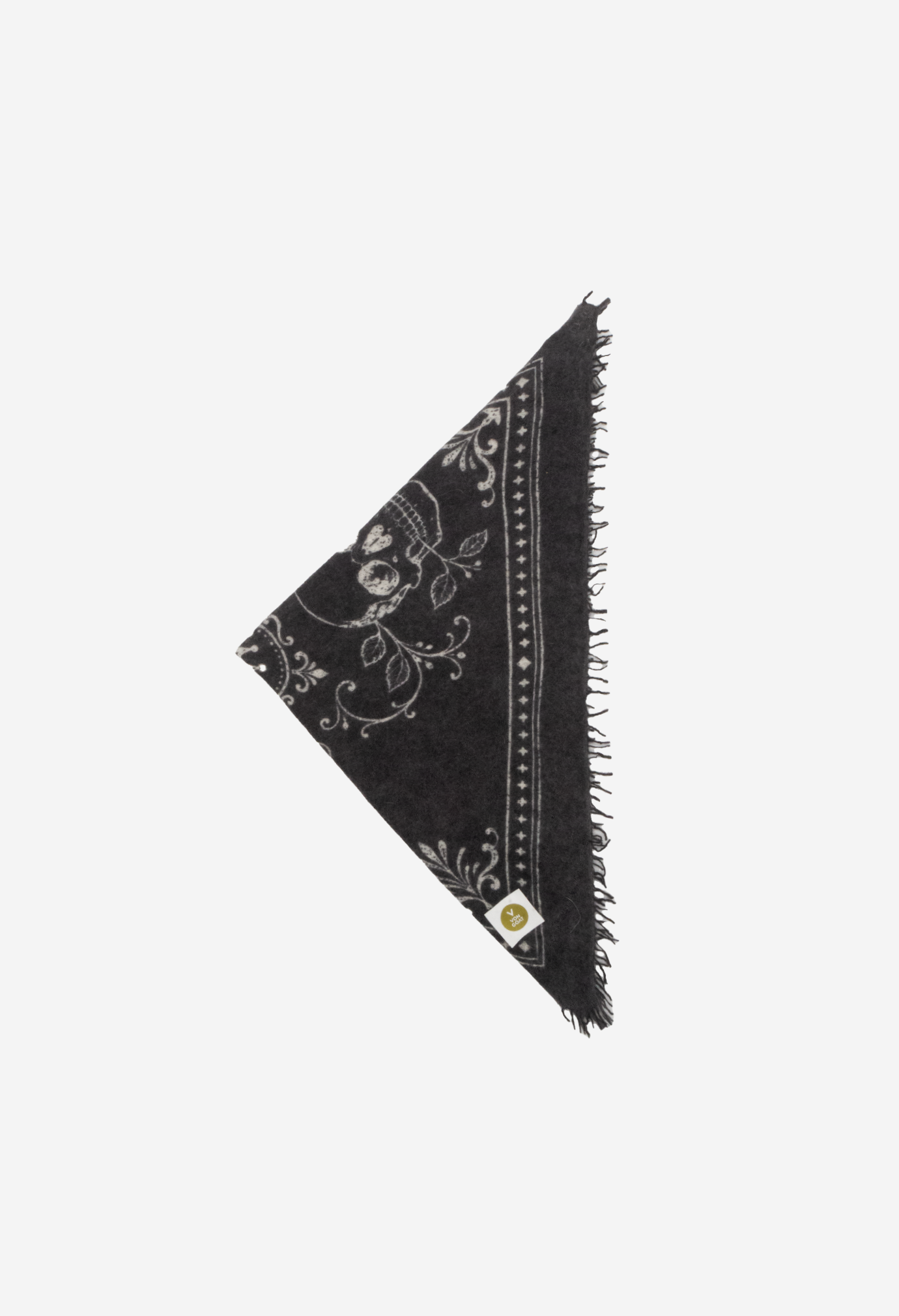 Bandana Skulls Black/White with Fringes