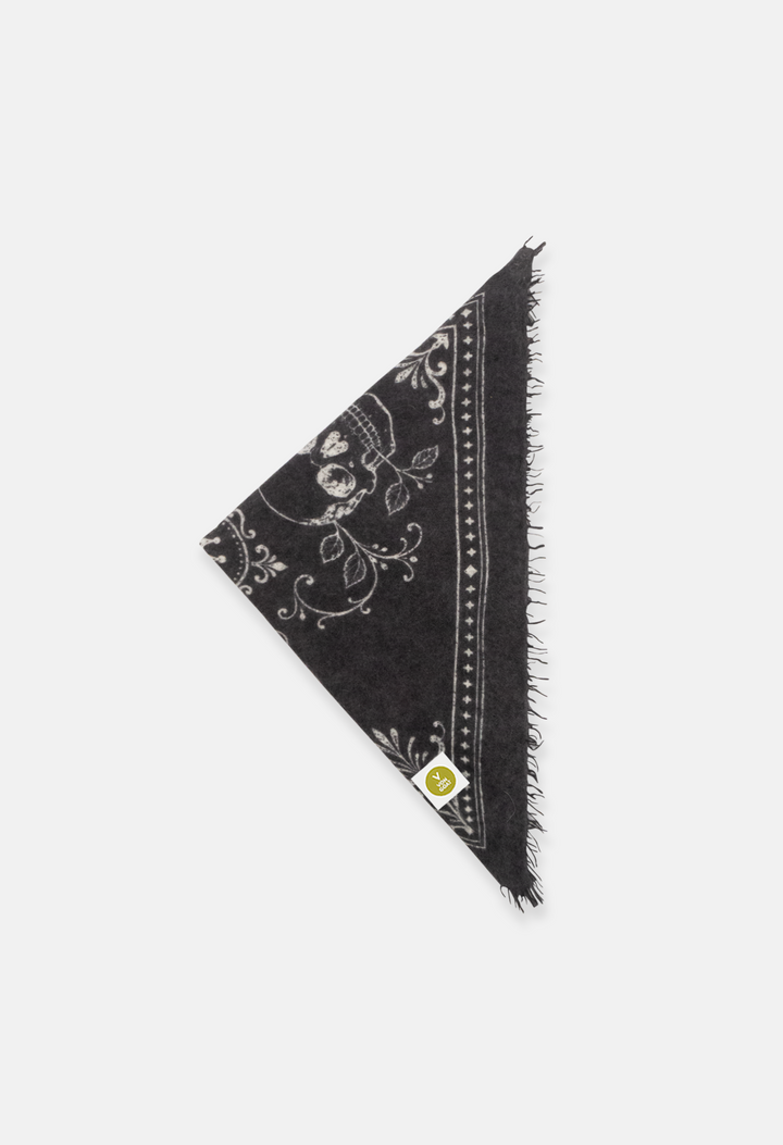 Bandana Skulls Black/White mit Fransen