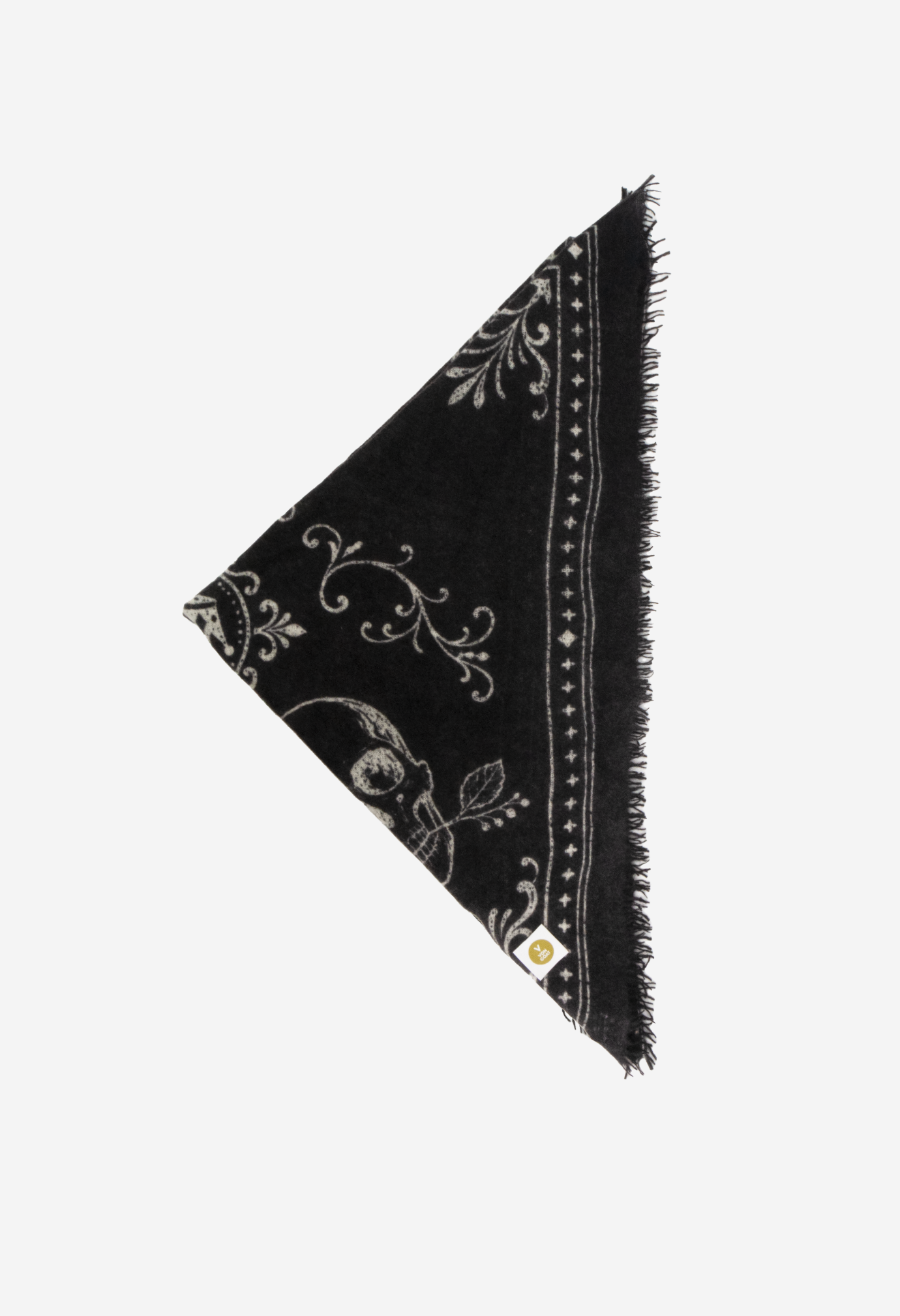 Bandana Skulls Black/White XL with Fringes