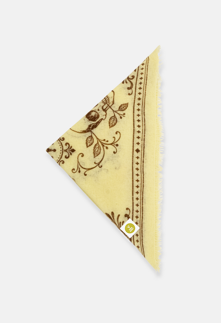 Bandana Skulls Yellow/Monk's Robe XL mit Fransen