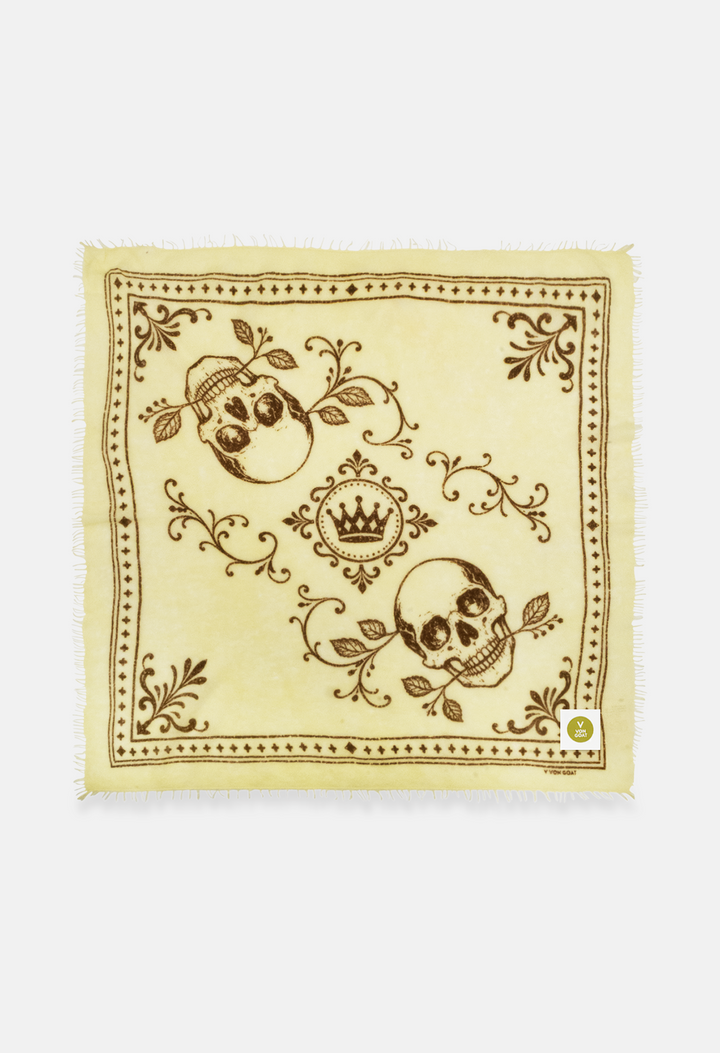 Bandana Skulls Yellow/Monk's Robe XL mit Fransen