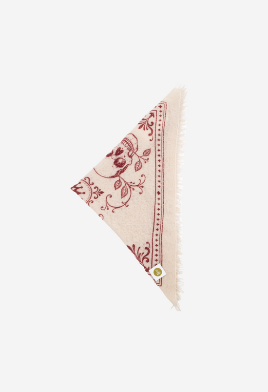Bandana Skulls Swizzle/Red with Fringes