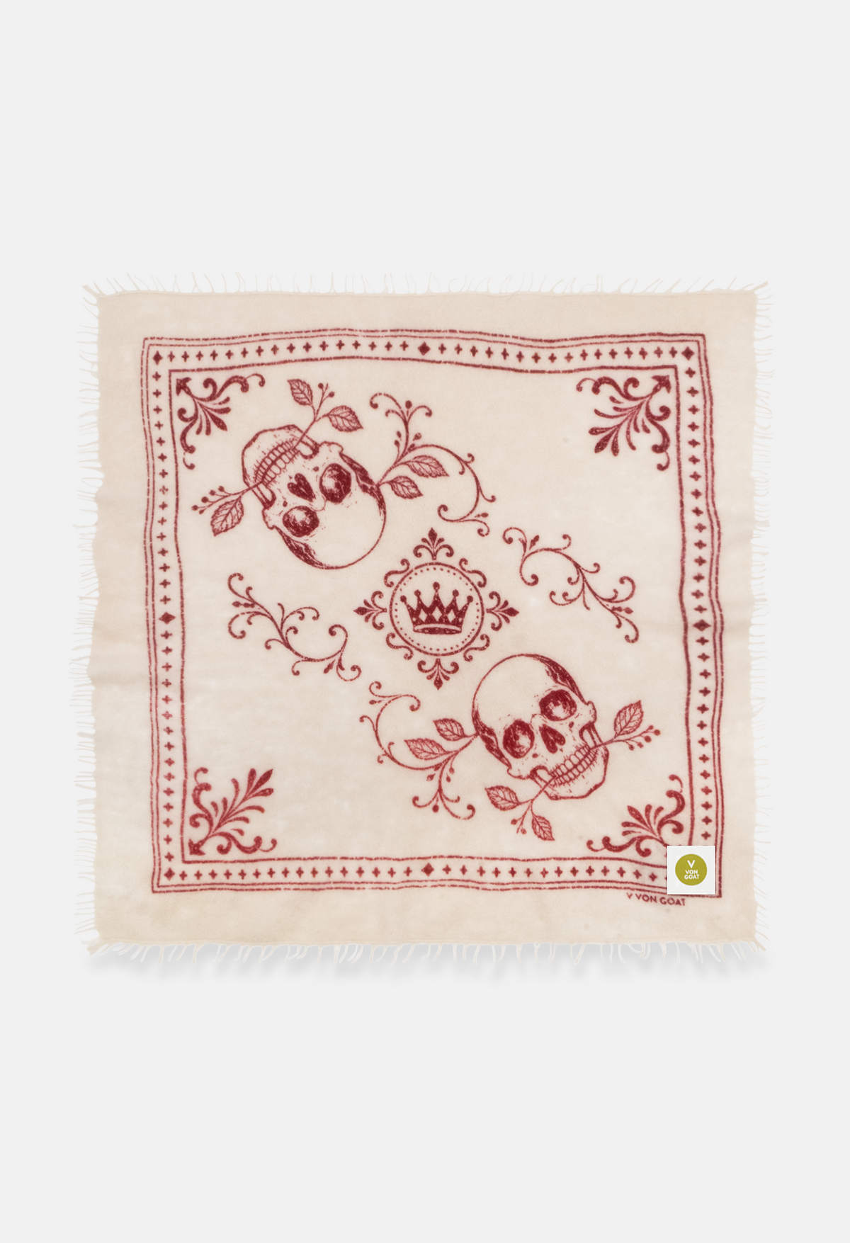 Bandana Skulls Swizzle/Red mit Fransen