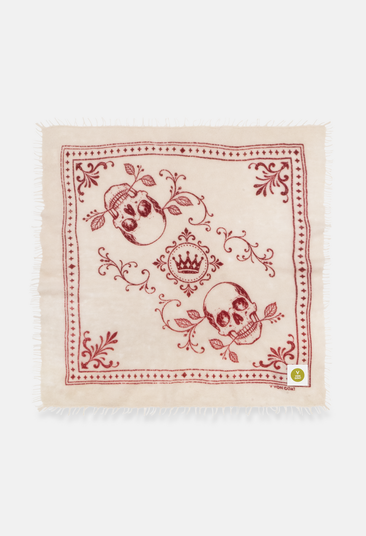 Bandana Skulls Swizzle/Red mit Fransen