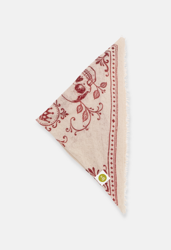 Bandana Skulls Swizzle/Red XL mit Fransen