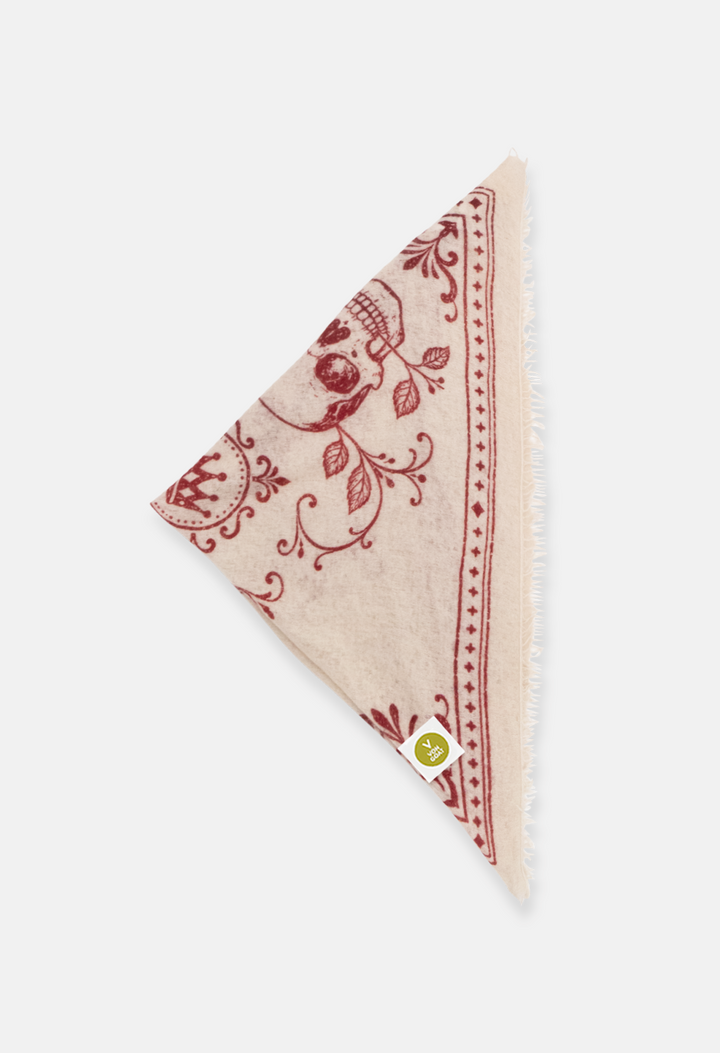 Bandana Skulls Swizzle/Red XL mit Fransen