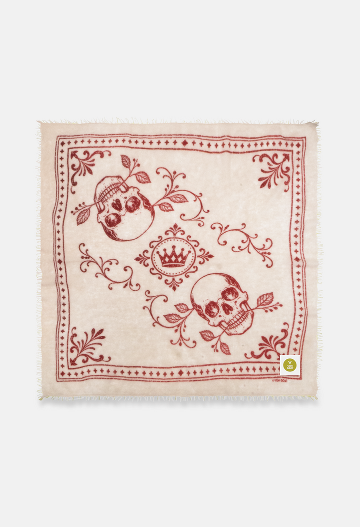 Bandana Skulls Swizzle/Red XL mit Fransen