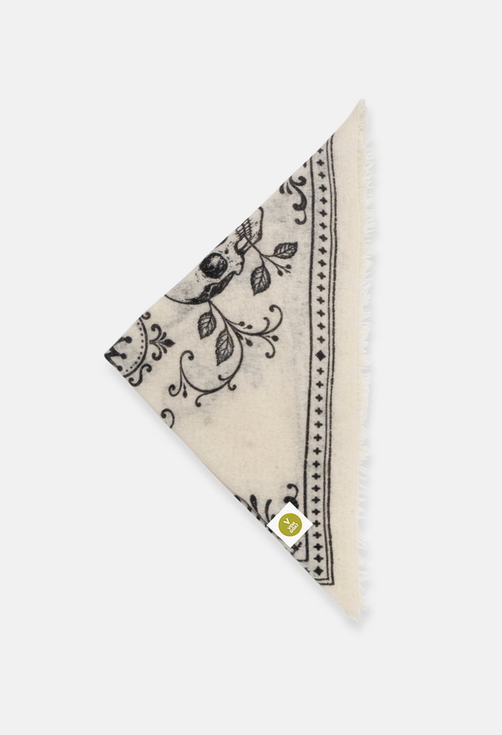 Bandana Skulls White/Black XL mit Fransen