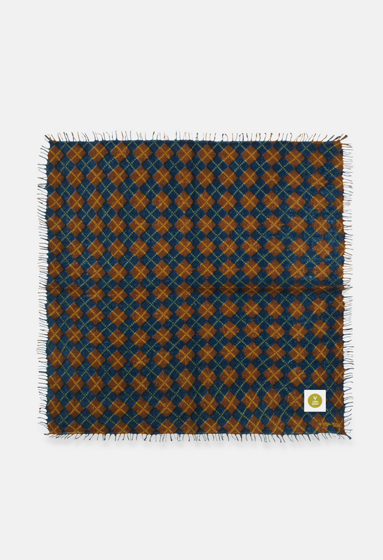 Plaid bandana A with fringe