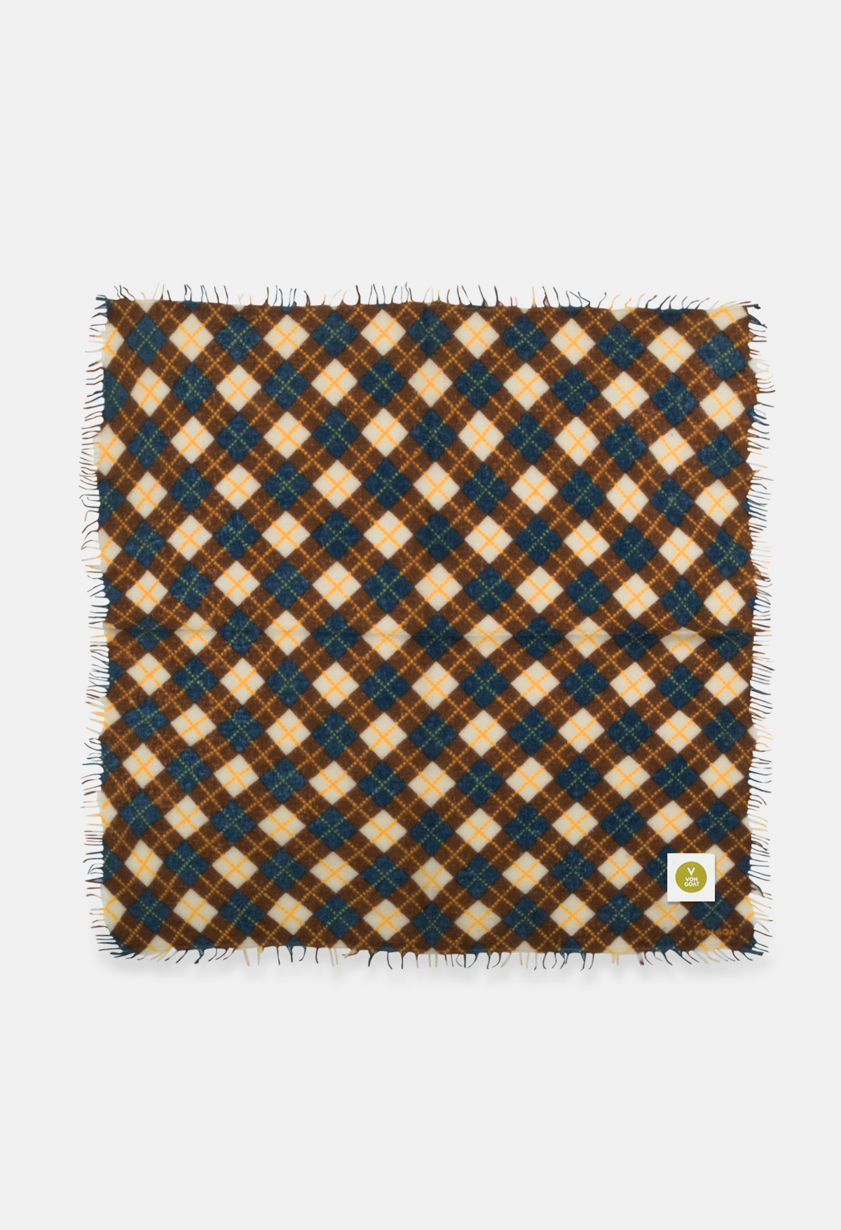 Checked Bandana B with Fringes