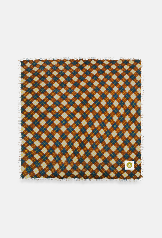 Checked Bandana B XL with Fringes
