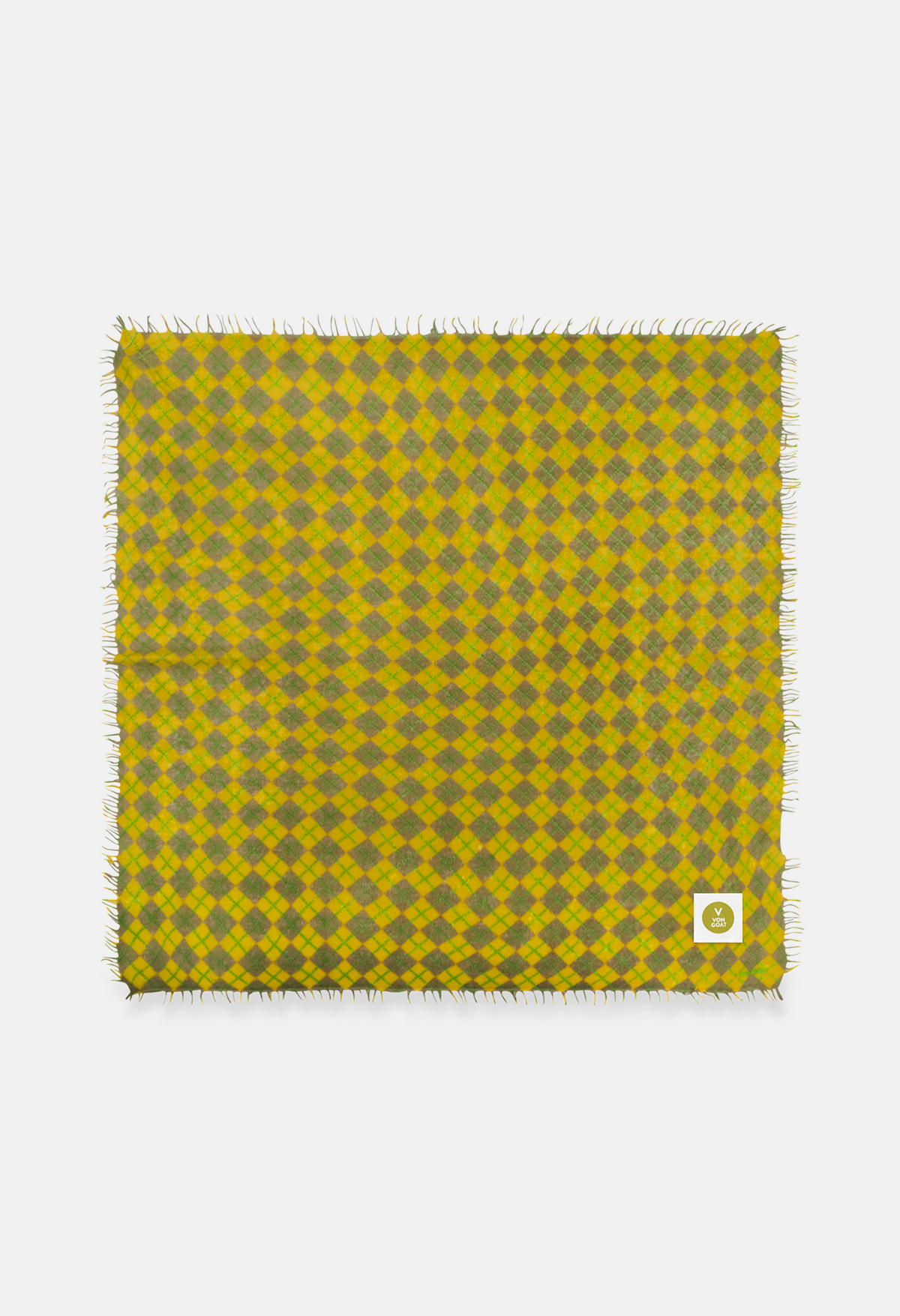 Checked bandana E XL with fringes