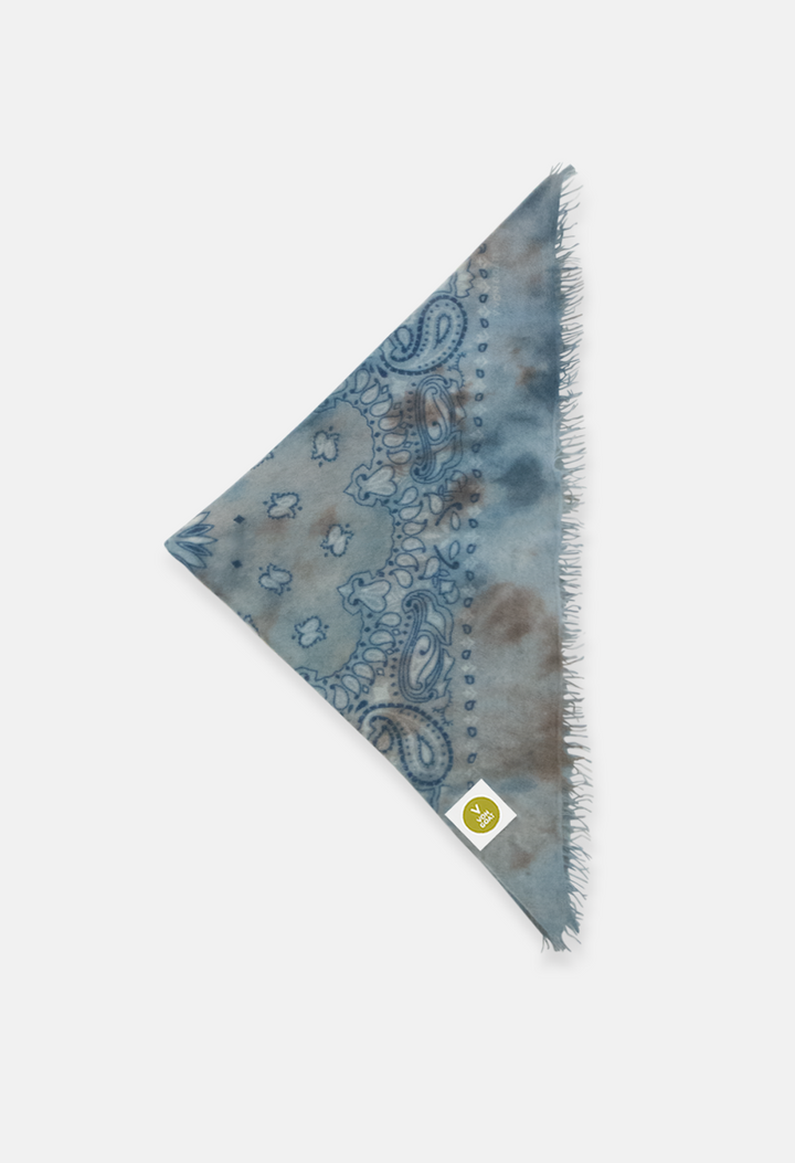 Bandana Paisley Ice Dye A XL with Fringes