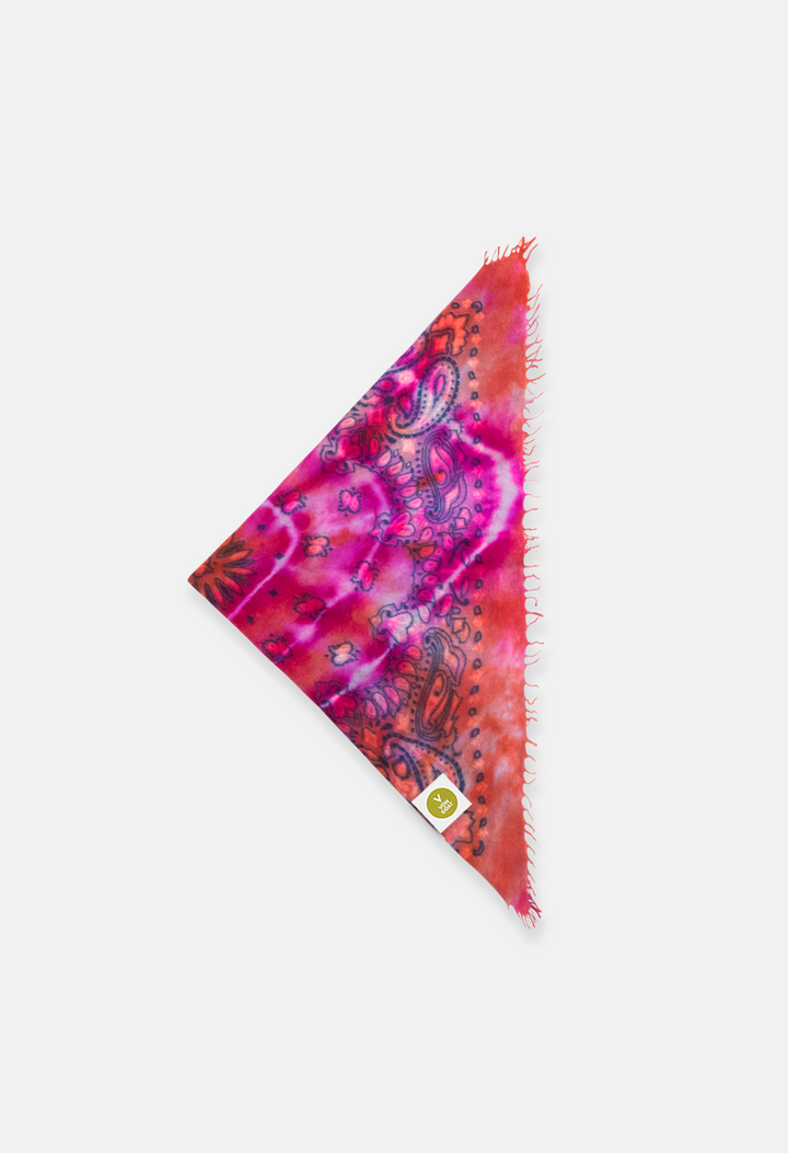 Bandana Paisley Ice Dye C mit Fransen