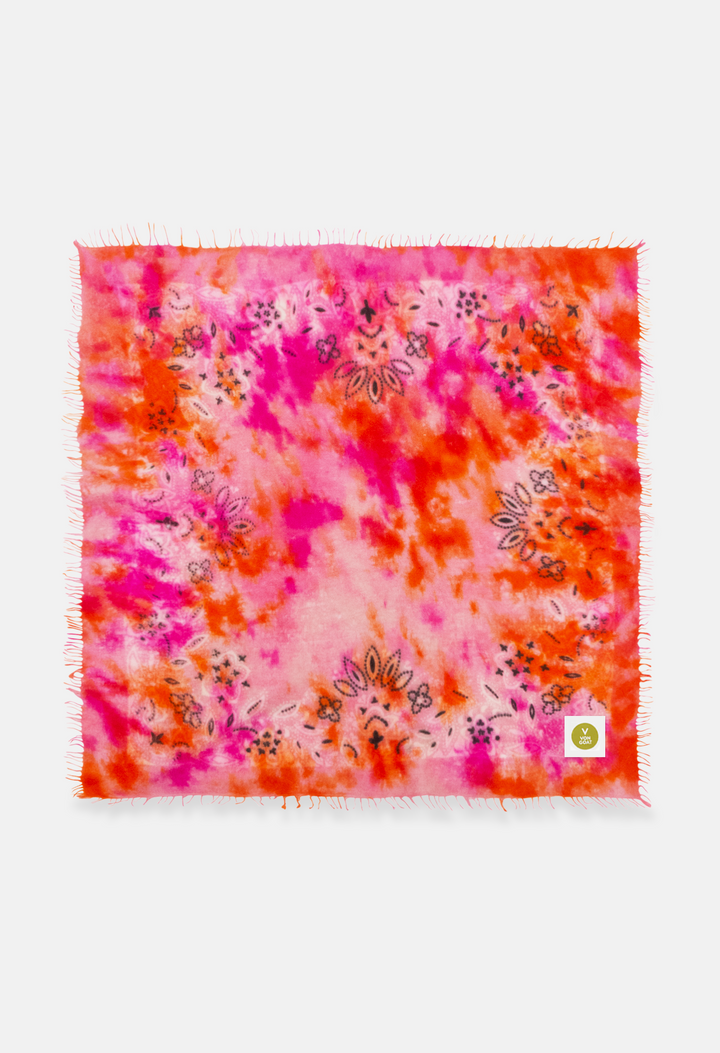 Bandana Paisley Ice Dye D mit Fransen