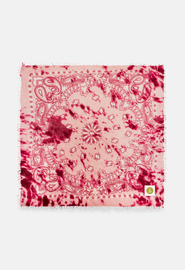 Bandana Paisley Ice Dye F XL mit Fransen