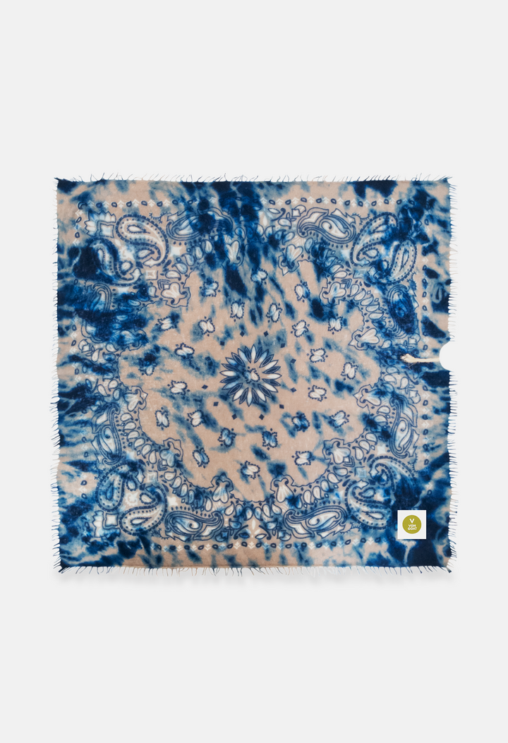 Bandana Paisley Ice Dye G XL mit Fransen