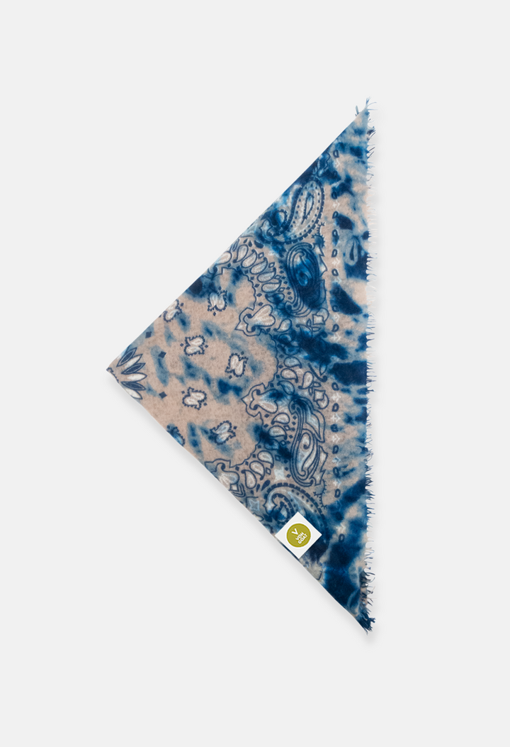 Bandana Paisley Ice Dye G XL mit Fransen