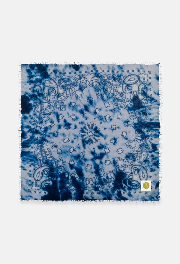 Bandana Paisley Ice Dye H XL mit Fransen