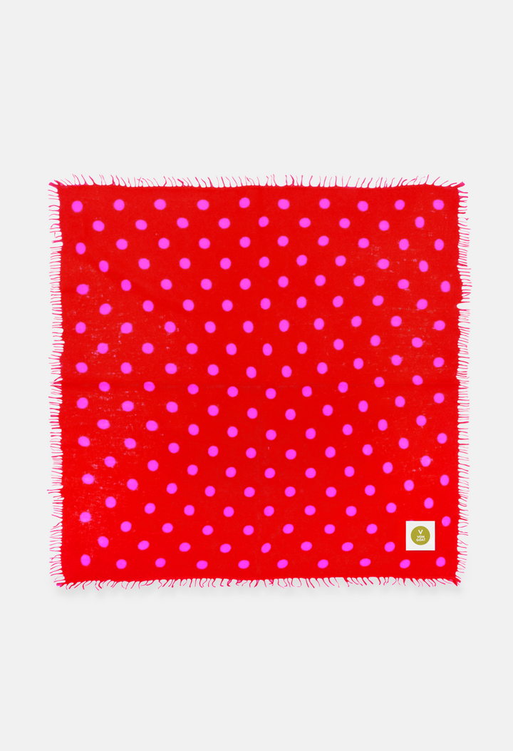 Bandana Polka Dot Orange Daisy/Sugar Plum mit Fransen