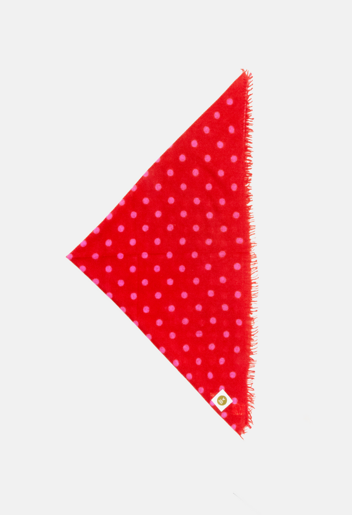 Bandana Polka Dot Orange Daisy/Sugar Plum XL mit Fransen