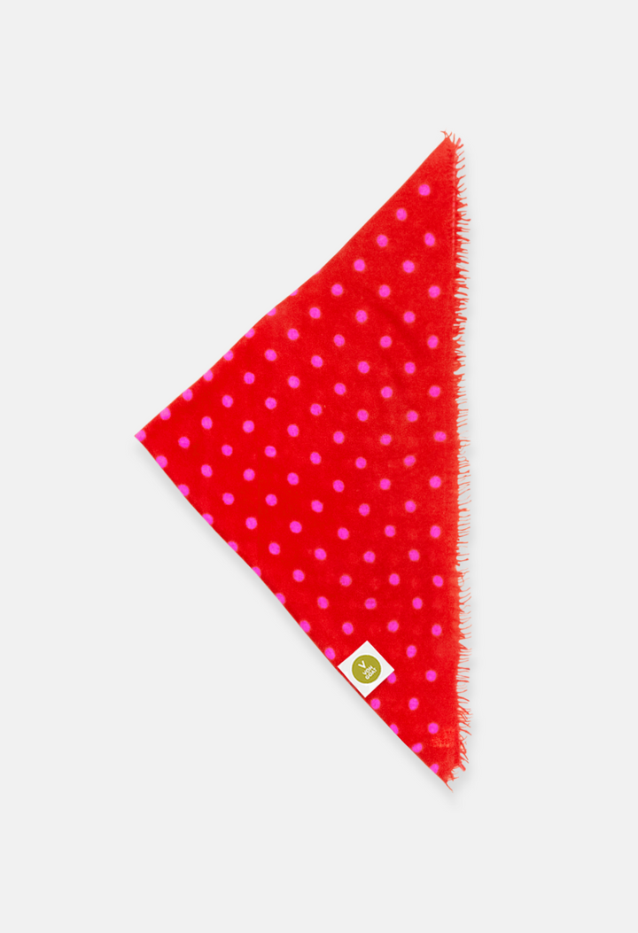 Bandana Polka Dot Orange Daisy/Sugar Plum XL mit Fransen