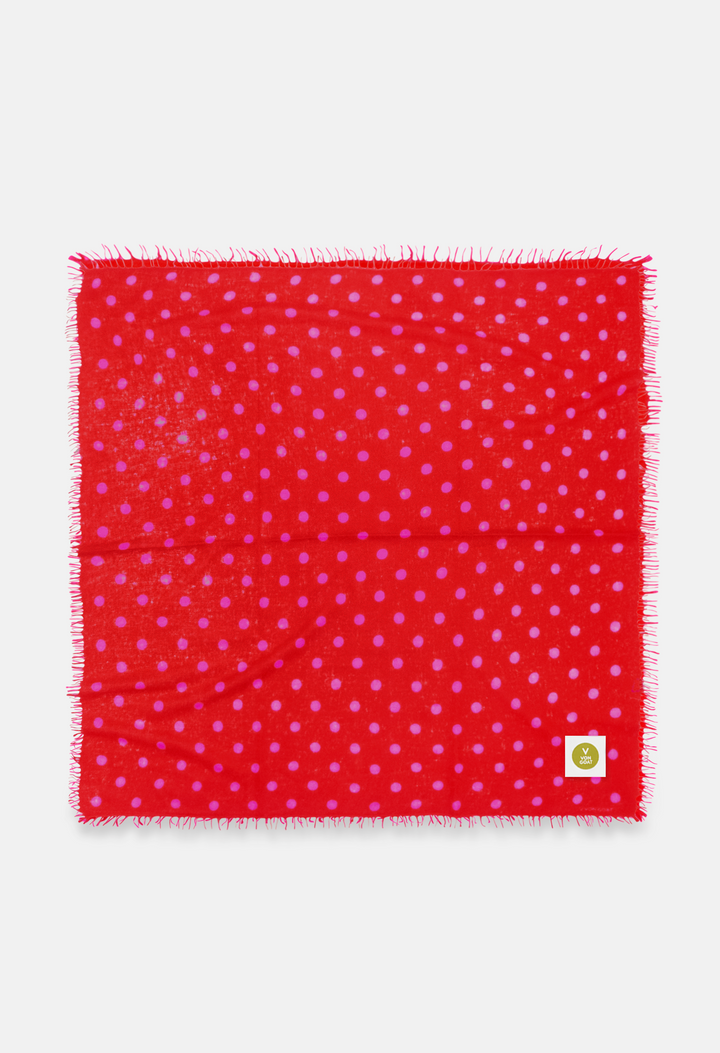 Bandana Polka Dot Orange Daisy/Sugar Plum XL mit Fransen