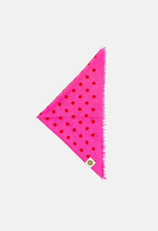 Bandana Polka Dot Sugar Plum/Orange Daisy with Fringe